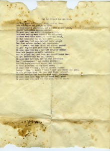 Een van de verzetsgedichten, met als titel 'Uit het diepst van mijn hart'. 